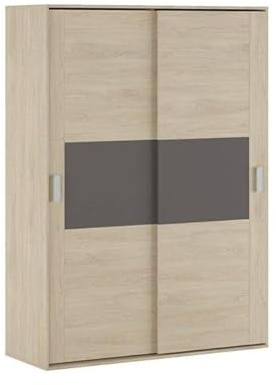 HOGAR24 ES Armario Puertas Correderas, Armario Juvenil, Color Puccini-Grafito, Medidas: 150 cm (Ancho) x 207,06 cm (Alto) x 55 cm (Fondo).