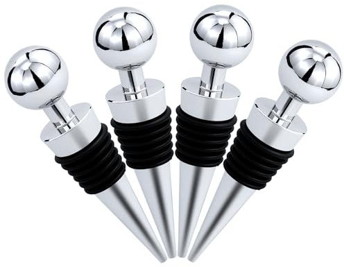 Set di 4 tappi per vino, riutilizzabili, a forma di cono, per bottiglie di vino, per vino rosso, champagne