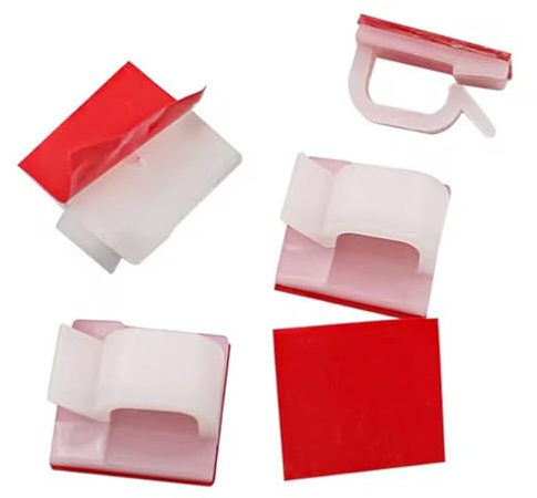 Platzsparender Kabelclip, selbstklebende Rückseite, strapazierfähig, selbstklebende Kabelklemme, einfache Installation für professionelle Arbeitsbereiche, Draht-Organizer