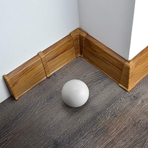 [DQ-PP] 10 Meter Sockelleisten 70mm PVC Eiche exclusive Laminatleisten Fussleisten aus Kunststoff PVC Laminat Dekore Fußleisten