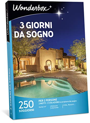 WONDERBOX - Cofanetto Regalo - 3 Giorni da Sogno - 2 Notti + 2 Colazioni in Strutture da Sogno - Regalo per una Coppia