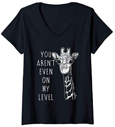 Femme Marrante Girafe T-Shirt avec Col en V