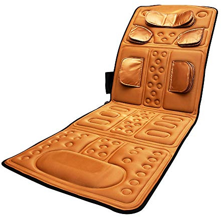 Colchoneta de masaje para todo el cuerpo con vibración Shiatsu multifuncional, 18 bolsas de aire Air Wave, colchón de masaje con calefacción eléctrica, cuello, espalda, cintura, piernas, 360 °