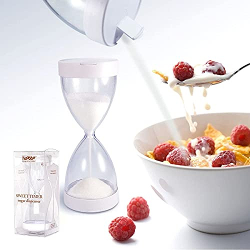 CKB LTD Sweet Timer Zuckerspender Ausgießer - Neuheit Weiß Kunststoff Küche Sanduhr Sanduhr für Zucker oder Salz CKB-HB917