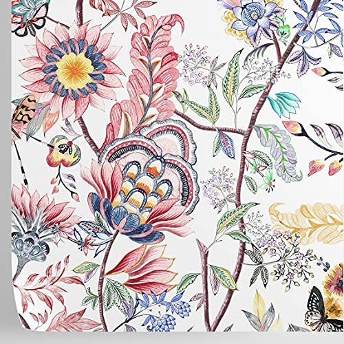 W4B Papel pintado Floreal Papel ecológico (sin disolventes) Fácil de poner y quitar. 8 hojas de 70 x 100 cm (5,5 m²). Casa, decoración y reestructuración. Fabricado en Italia.