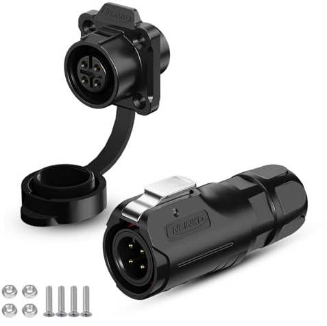 CNLINKO LP-12 vattentät kontakt IP68 industriell cirkulär kontakt PBT hölje kontakt luftfartskontakt M12 2-8 stift flänsuttag (4 stift)