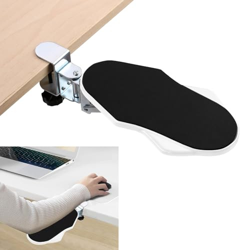 Yiomxhi Ergonomiskt armstöd för skrivbord, 180° rotation datorhandledsstöd, justerbart handledsstöd för dator, armstöd, skrivbordsförlängare för kontor, vit