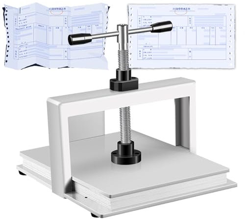 VNATWGOO Manuelle Papierpresse, PapiergläTtungsmaschine, Buchpresse, Bindemaschine, FüR Dokumente, Briefmarken, Rechnungen,A3