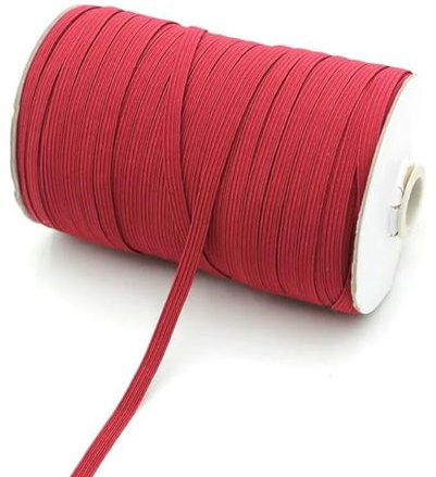 Bandas elásticas de colores y negro de 6 mm, cuerda de goma, cinta de licra, cinta de costura, adorno de encaje, banda para la cintura, accesorio para prendas de vestir, 100 yardas, rojo vino, 100 y