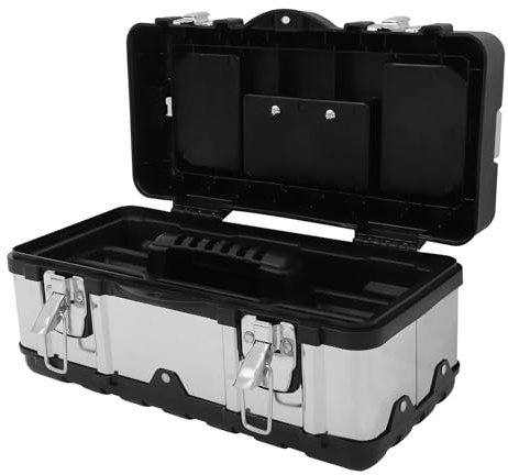 CYMMIYT Caisse à Outils Vide Mallette à Outils en Acier Inoxydable Petites boîtes de Rangement Poignée Outils Valise de Transport Verrouillable Matériel Boîte à Outils Organisateur
