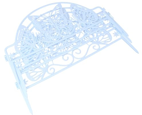 GANAZONO Clôture Décorative en Plastique Blanche pour Jardin et Pelouse, 4 Pièces, Bordure Extérieure Pratique, Ornement de Patio Champêtre, Protection et Délimitation Facile