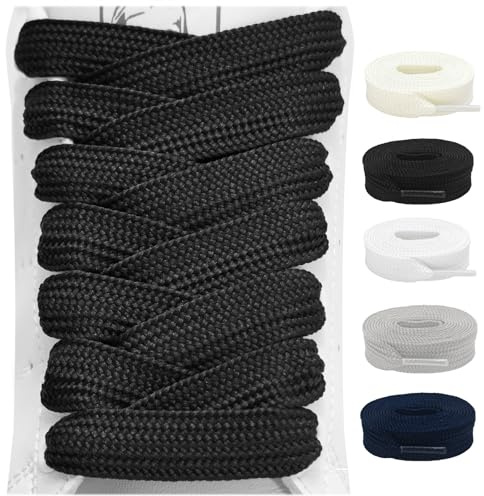 Lacesgian 15mm Wide Flat Athletic Shoelaces Thick Durable for Trainers Boot | 15mm Wide Flat Athletic Shoe Laces, Polyester Shoelaces Thick Durable Replacement Strings for Trainers Canvas Sneakers Boots