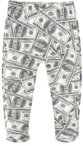 JHKKU Dollar Bill Baby Boys Footed Pants Cotton Infant Tights Casual Bottoms Crawling Pants 12M