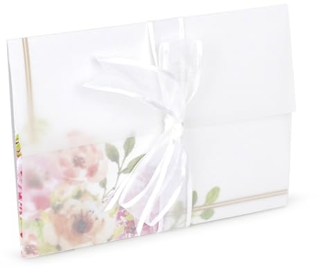 Hamilco 50 Sheets, Semi Frosted Protectors, Translucent Prefolded Jackets for Invitations, 5 x 7, 112 GSM, Covers for Invitations, Elegant Wraps