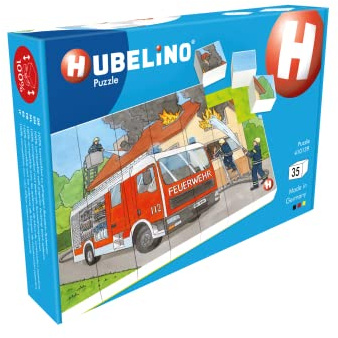 Hubelino Puzzle #410139 Feuerwehr Einsatz, 35-teilig, kompatibel mit Bausteinen Anderer Hersteller