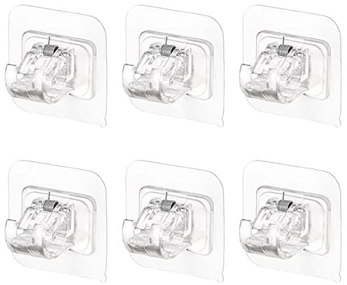 ZHIQIN 6 Pezzi Staffa Autoadesiva per Asta Tende Ganci per Tende Senza Bucare per Aste Di Fissaggio per Tende O Portasciugamani Sospesi