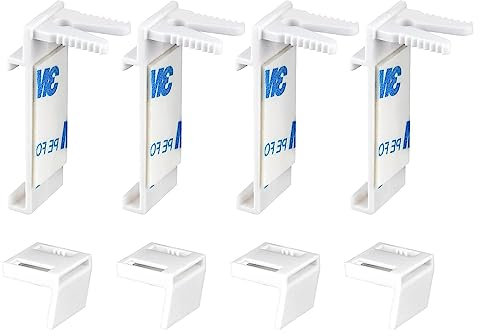 Klemmhalter für Rollo 4 Stück Set Doppelrollo Ohne Bohren Ersatzteil Zubehör Set, Klemmhalter Halterung für Rollo,Klemmträger Zubehör Ersatzteile Klemmhalters ohne Bohren für PVC- und Holz-Fenster