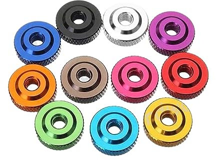 3–5 Stück M3/M4/M5/M6 eloxierte bunte Rändelmutter aus Aluminium, handfest durch Loch Mutter für FPV- und RC-Car-Modelle, M6xp1.0 (3pcs)