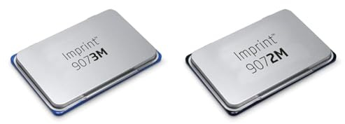 Imprint 9073M Stempelkissen Blau – Metall, Größe 12,5 x 8 cm & 9072M Stempelkissen Schwarz – Metall, Größe 11 x 7 cm