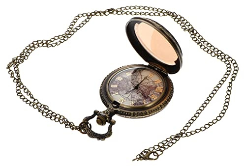 LIFKOME 3stücke Retro Taschenuhr Mit Relief-Design Und Weltkarte Vintage Hängenuhr Für Männer Und Frauen Als Für Väter Und Freunde