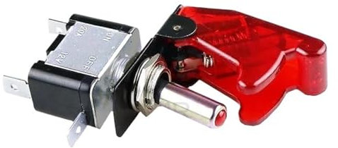 Interruttore a levetta illuminato for camion for barche for auto con protezione ribaltabile for aeromobili di sicurezza 12V20A trasparente * 2 pezzi(LED YELLOW)