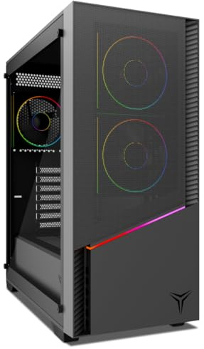 YEYIAN Case Gamer Elara Mid-Tower - Compatibile ATX/M-ATX/ITX - Pannello in Vetro Temperato - 4 Ventole ARGB Incluse (3 Anteriori + 1 Posteriore) - Nero