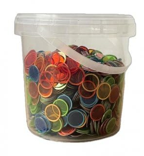 cavernedesjouets Boite 1200 pions magnetiques Loto 17 mm, Multicolore - jetons marquage pour cartons, grilles - Set Accessoire Jeu Bingo et Carte