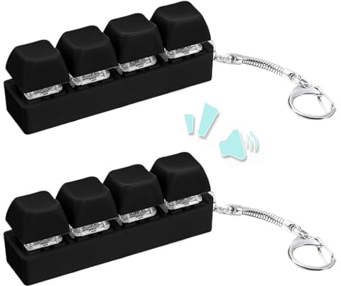 2 Pièce Clavier Anti Stress, Fidget Clavier, Porte Clé Clavier, Décompresser et Passer Le Temps, Jouet à Capuchon de Touche à Clic, Noir