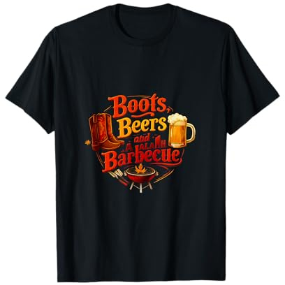 Bottes, bières et Barbecue Cowboy Beer Grill Graphic T-Shirt