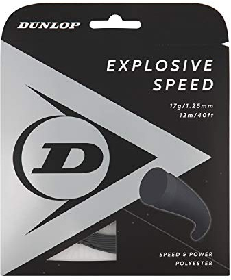 Dunlop Explosive Speed Tennissaite - 12 m in schwarz - für kraftvolles Spiel