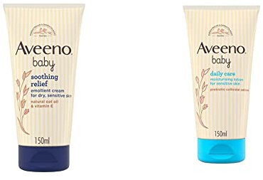AVEENO Baby Soothing Relief Emollient Cream 150 ml & AVEENO Baby Daily Care Moisturising Lotion 150 ml