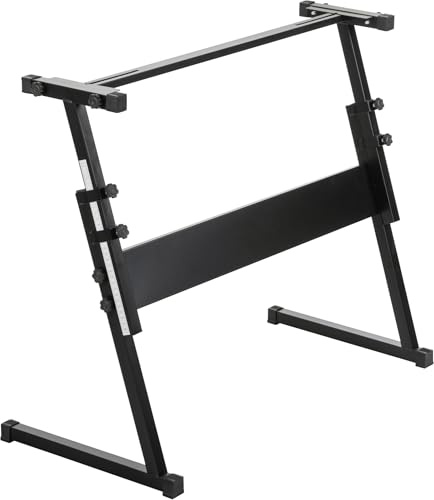 McGrey Support Clavier Z - Vis De Serrage Ergonomiques - Positionnement Précis Grâce À Une Échelle Intégrée - Hauteur Réglable De 55 À 83 cm - Pieds Caoutchoutés Pour Protéger Le Sol