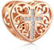 Rose Gold Cross in Heart Charms fit Pandora Religious Easter Bracelet, 925 Sterling Silver Christian Prayer Cross Beads, Faith Hope Charm Gifts for Best Friends/Granny/Mothers Day
