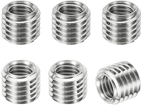 PATIKIL Gewinde Adapter Hülse M14x2 auf M10x1,5, 12mm, 6 Stück | Reduziere Mutter,Außengewinde zu Innengewinde, Reparatur Einsatz Schraube Reduzierstück Verbindungselement