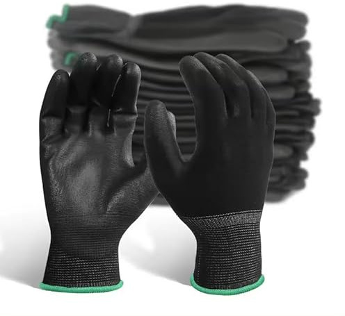 Gedikum 5 Paar Arbeitshandschuhe, Gartenhandschuhe, Montagehandschuhe, Grau, optimaler Halt und Komfort (10)