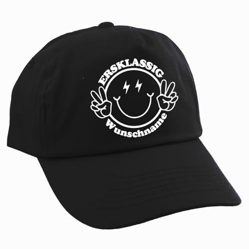 Elefantasie Personalisierte Cap für Kinder Baseball Kappe mit Name Bedruckt für Schulkinder Geschenk zur Einschulung ERSTKLASSIG