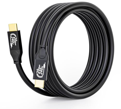 MOPOCHG USB C 3.2 Gen2x2 20Gbps Datakabel, PD 3.1 Snabbladdningskabel 240W Typ C-Laddningskabel Med 4K@60Hz Video för Phone 15/15 Pro, Bärbar Dator, Mobiltelefon, USB-C-Enheter (3M)