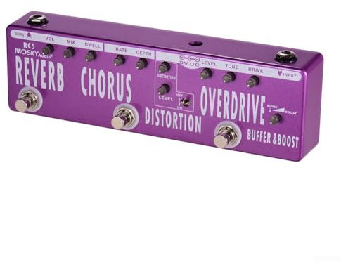 Lecreatekit 6 Effect Guitar Pedal Combination of Distortion, Overdrive, Chorus and Reverb for Enhanced Musical Expression