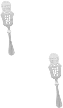 BUGUUYO 2piezas Cuchara De Absenta De Acero Inoxidable Diseño Hueco y Filtro Para Azúcar Dripper De Absenta Para Uso Bar y Hogar