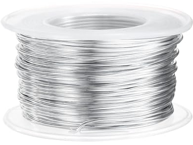 QUARKZMAN Alambre de Aluminio, 1.0mm x 30m Alambre Artesanal de Aluminio Anodizado, para Esculpir Joyas, Modelado, Manualidades, Bricolaje, Plata Brillante