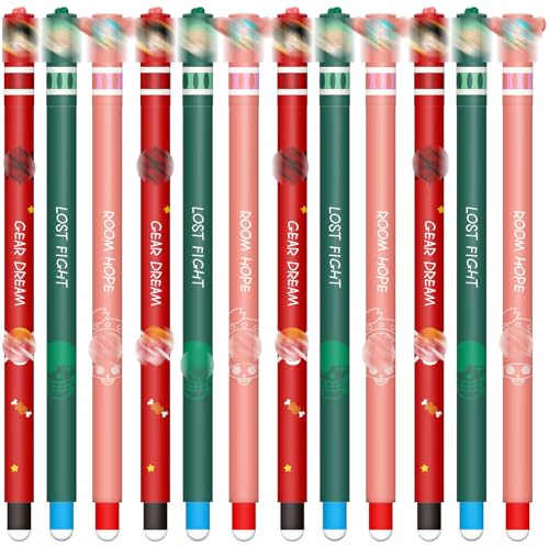 GTCIXEQ Set aus radierbaren Gelstiften - mit wärmeempfindlicher Tinte, einer Auswahl an Tintfarben und Designs, 0,7 mm Spitze (12 löschbare Stifte)
