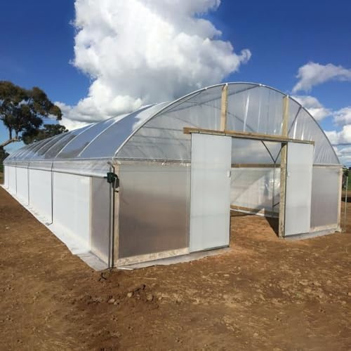 Honseadek Gewächshaus-Kunststofffolie, Polytunnel-Abdeckung, transparent, Polyethylen, wetterbeständig, Wachstumshausfolie für Gemüse, Obst und Blumen, 3 x 1 bis 20 m (für 3 m x 10 m)