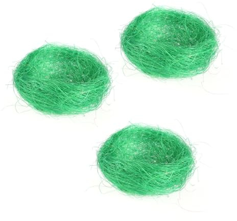 SUPVOX Nido Artificiale Pasquale 3 Pezzi in Paglia Sintetica Verde Erba, Decorazione per Feste e Uova di Pasqua, Nido Fatto a Mano per Contenere Caramelle e Piccoli Oggetti, per