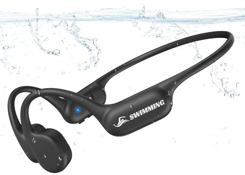 HWTBXLFJHA Auriculares Conduccion Osea Auriculares Natacion, IP68 Resistente al Agua Auriculares para Nadar Bluetooth,Cascos Conduccion Osea con 32G Mp3 Acuaticos para Natacion Correr Ciclismo