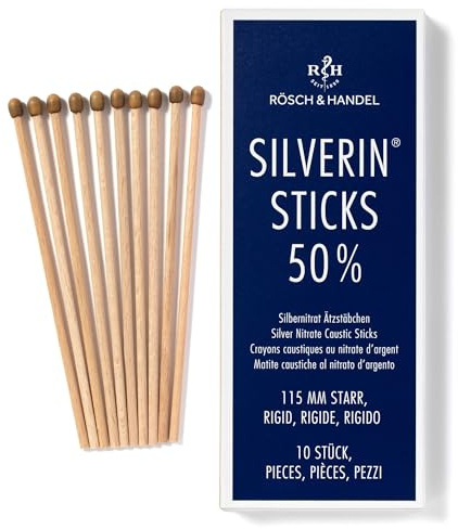 SILVERIN Sticks Silvernitratstickor, lapisstickor 50% (115 mm styv) 10 St | RÖSCH & HANDEL