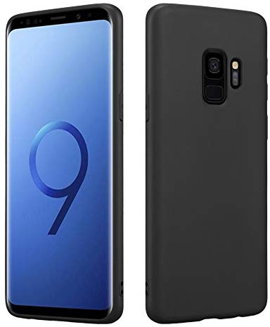 HSP Schwarze Hülle kompatibel mit Samsung Galaxy S9 | Premium TPU Silikon Case | Geeignet für Induktives Laden | Kratzfest Stoßfest | Matte Oberfläche | Passgenaue, weiche, dünne Schutzhülle