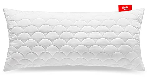 Softimi Kopfkissen Schlaffkissen Bettkissen Gestepptes Premium Kissen 50x90 cm Antiallergisch - Anti-Milben - Geruchlos sofort verwendbar - Mit Härteeinstellung (50x90 cm)