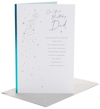 UK Greetings Geburtstagskarte für Papa | Happy Birthday Geschenke | Ihn, Jungen, Männer | Sternschnuppen-Design | mit Umschlag | 171 x 260 mm