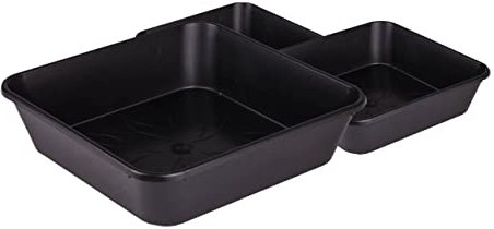 Weedness Blumentopf Untersetzer 37 x 37 x 3,6 cm Eckig Schwarz Kunststoff - Quadratisch Blumentöpfe Plastik Pflanzentopf Pflanzgefäß Pflanzkübel Anzuchttopf Blumenkübel Topf Garten Balkon