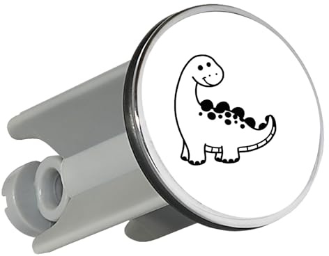 Huuraa Waschbeckenstöpsel Apatosaurus Dinosaurier Geschenk | Universal Stopfen 4cm höhenverstellbar Abflussstopfen Geschenkidee Stöpsel mit Motiv für das Waschbecken
